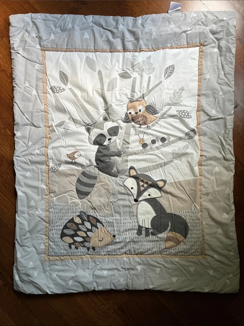 Gray and Cream Woodland Animal Baby Quilt - Bedtime Originals